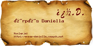 Árpás Daniella névjegykártya